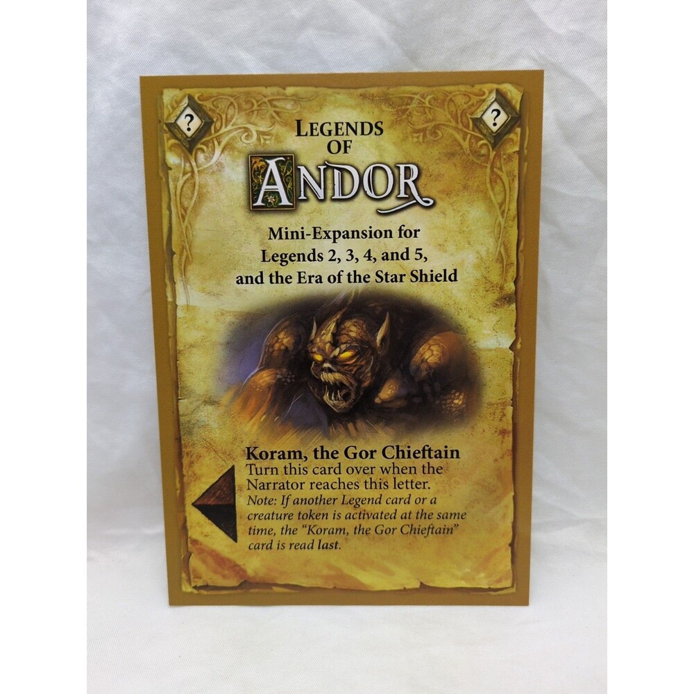 Legends Of Andor Koram The Gor Chieftain Expansion Card